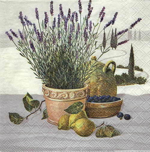 Ubrousek na decoupage Levandule č. 17, 1ks