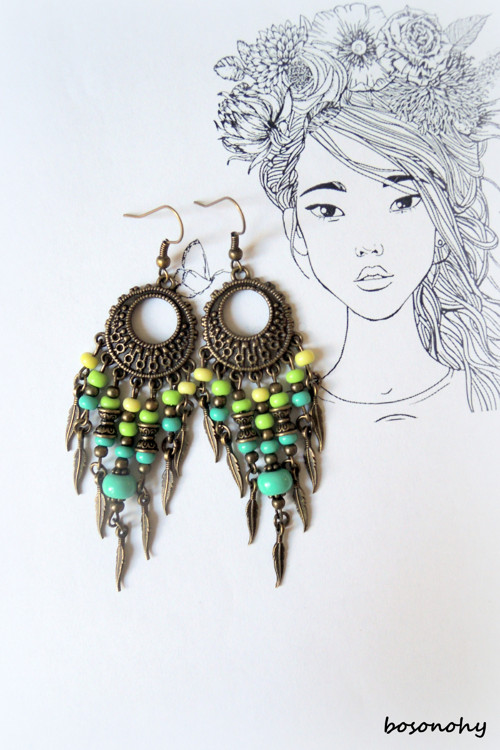 Boho náušničky "MERMAID" — foto 1