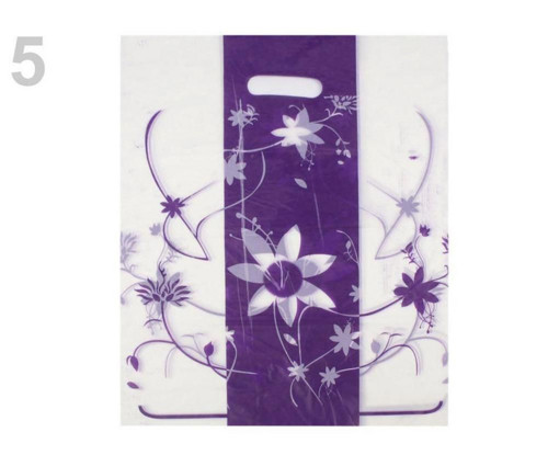 100pc Plum Barevný Plastový Nákupní Taška 35x45cm,