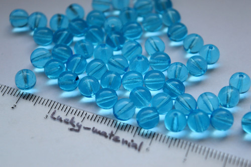 Modré aqua kuličky 6 mm ...... 50 ks — foto 1