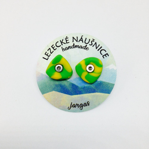 Lezecké náušnice - Zeleno-žluté