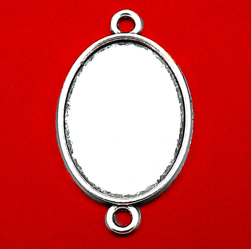 Stříbrný mezidíl s oválným lůžkem 25x18mm