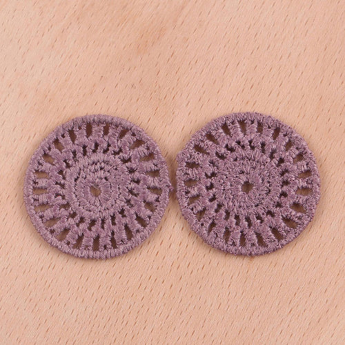 Aplikace fialová krajková kolečko 28mm 1/2 ks