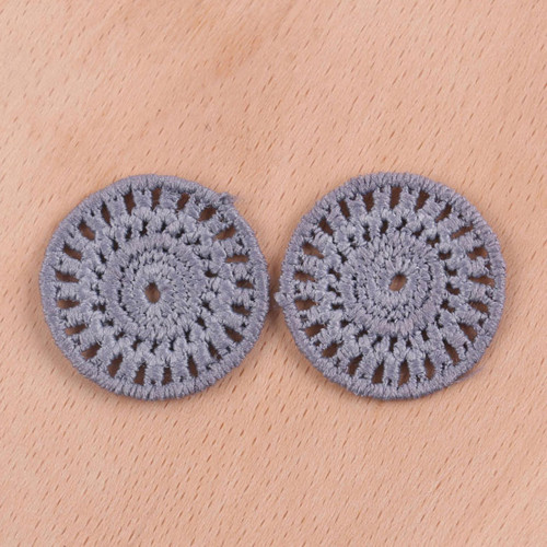 Aplikace fialková krajková kolečko 28mm 1/2 ks