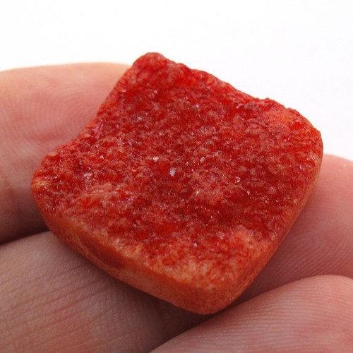 Kabošon oranžová drůza křemene obdelník 21mm