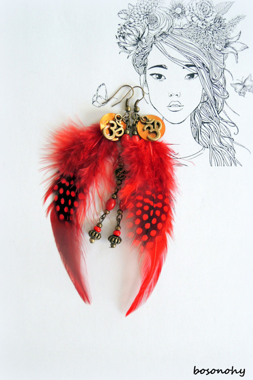 Náušnice boho style "FEATHERS" II. — foto 1