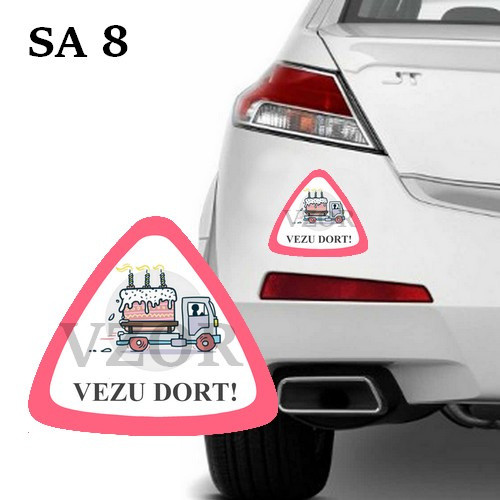 Samolepka na auto No.8 - vezu dort