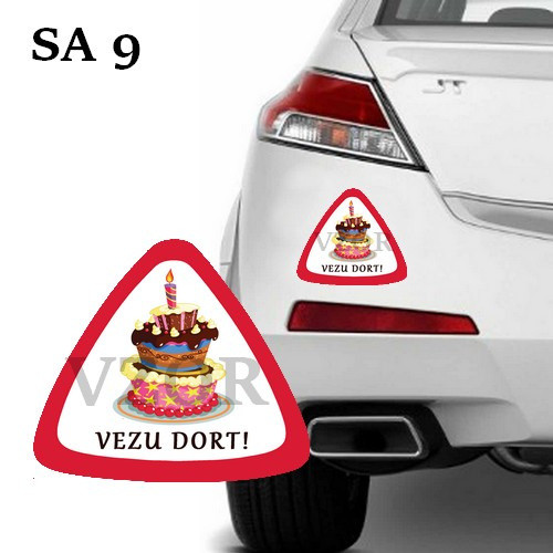 Samolepka na auto No.9 - vezu dort