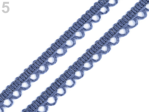 Bavlněný prýmek šíře 9 mm (3m) - modrá jeans