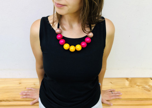 Dřevěné korále poloviční - barevné 11