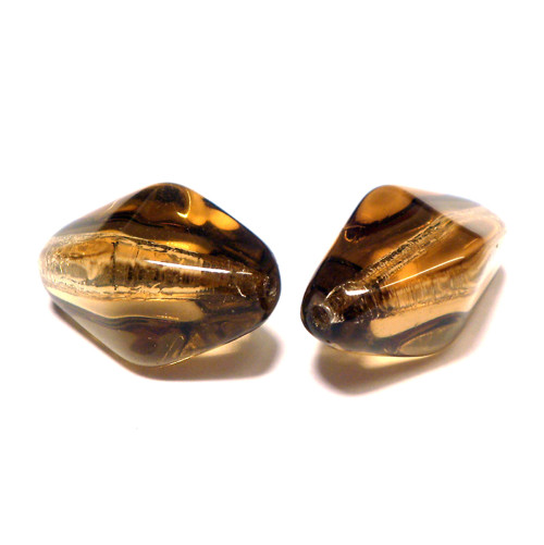 2 ks Lucerna 18x10 mm Smoky Topaz
