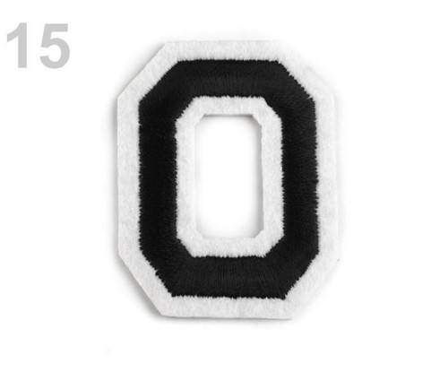 1ks "o" Černá Nažehlovačka Písmena,