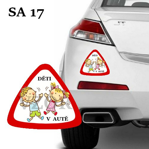 Samolepka na auto No.17 - děti v autě
