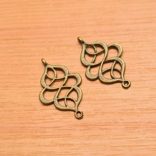 Starobronzový mezidíl - 28x18mm - 2 kusy