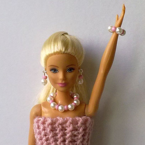 Šperky pro Barbie - náhrdelník, náušnice, náramek