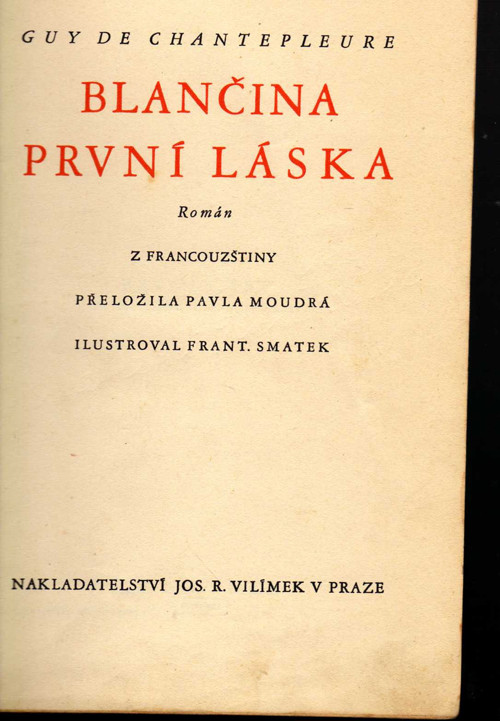 Blančina první láska 1939 Guy Chantepleure