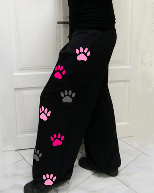 Taneční tepláky tlapky no.9 pink , vel.2XL -3XL