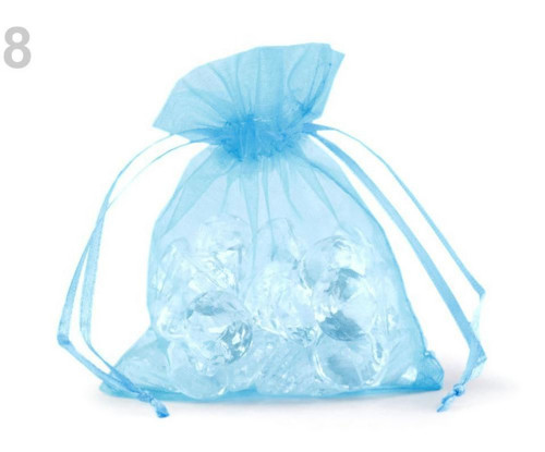20pc Baby Blue Organza Dárkové Tašky 9x11cm, Tašky