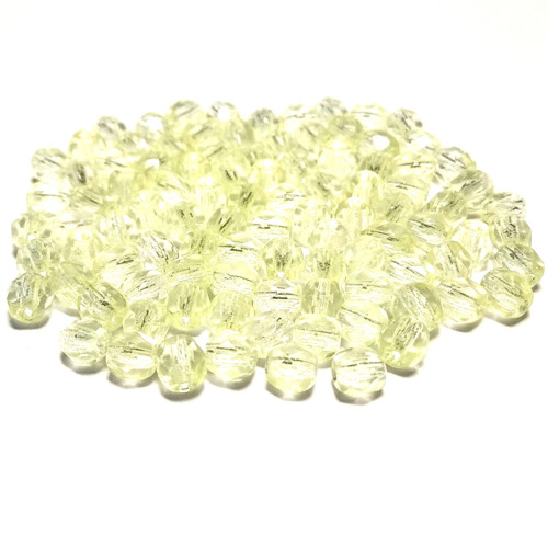 120 ks České broušené ohňovky 4mm Jonquil
