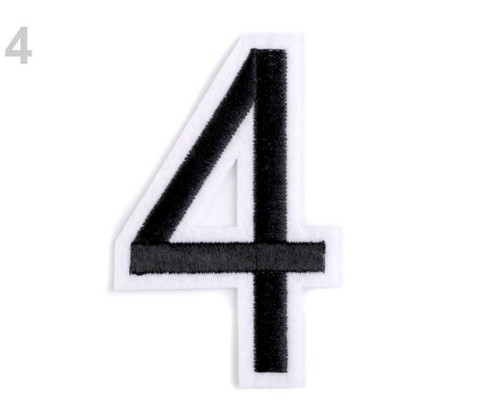 1ks 4 "4" Černá Nažehlovačka Čísla,