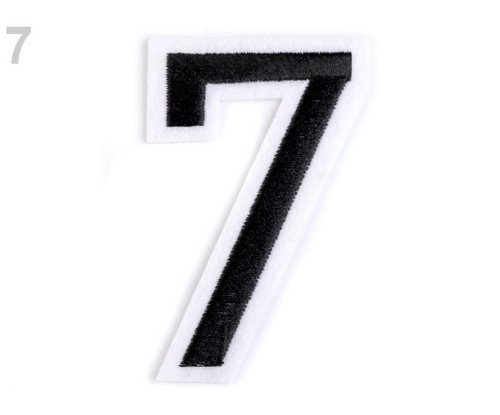 1ks 7 "7" Černá Nažehlovačka Čísla,