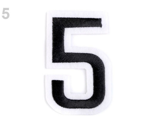1ks 5 "5" Černá Nažehlovačka Čísla,