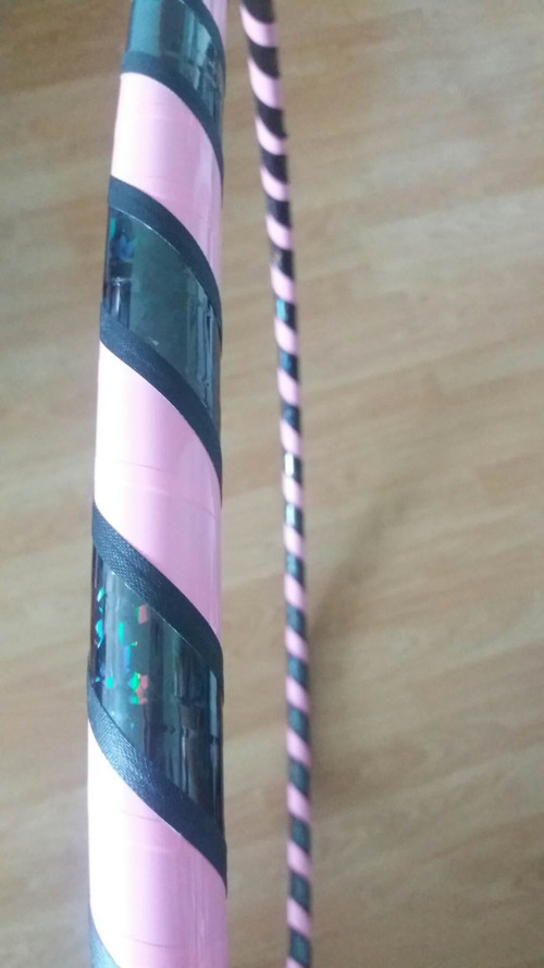 Obruč na hooping černo-růžová 100 cm — foto 1