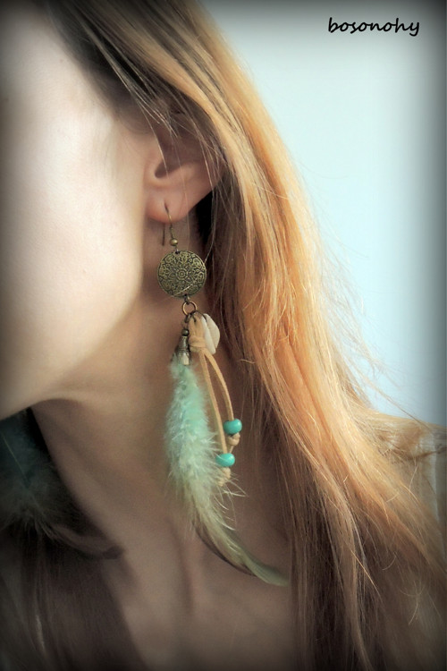 Náušnice boho style "FEATHERS" III. — foto 1