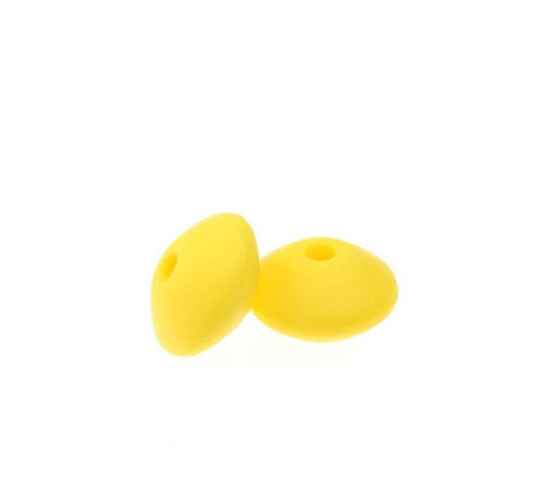 Silikonové korálky DISK 12mm (4ks) - yellow