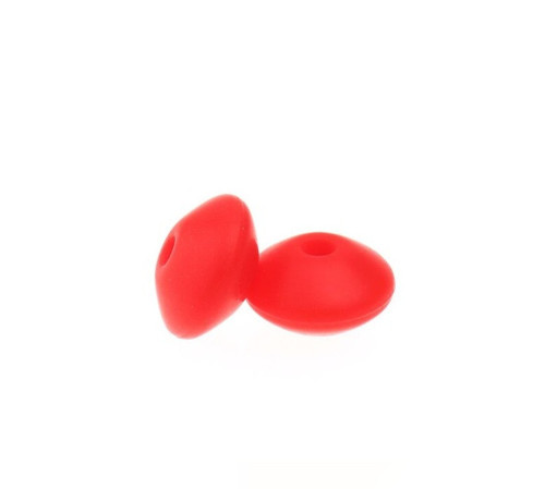 Silikonové korálky DISK 12mm (4ks) - red
