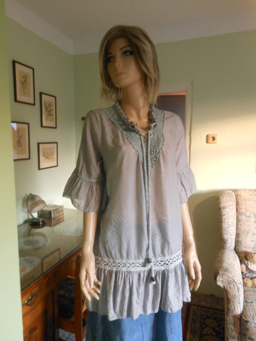 Boho tunika s krajkou, vel.UNI — foto 1