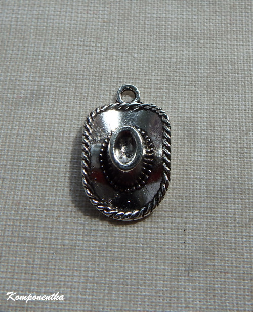 Přívěšek kovbojský klobouk 3D 22x13 mm 1kus