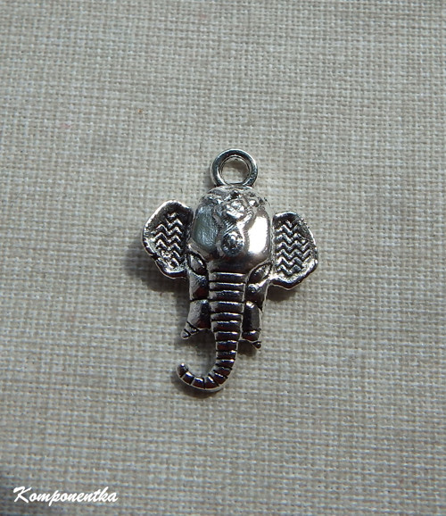 Kovový přívěsek hlava slona 21x15mm 1kus