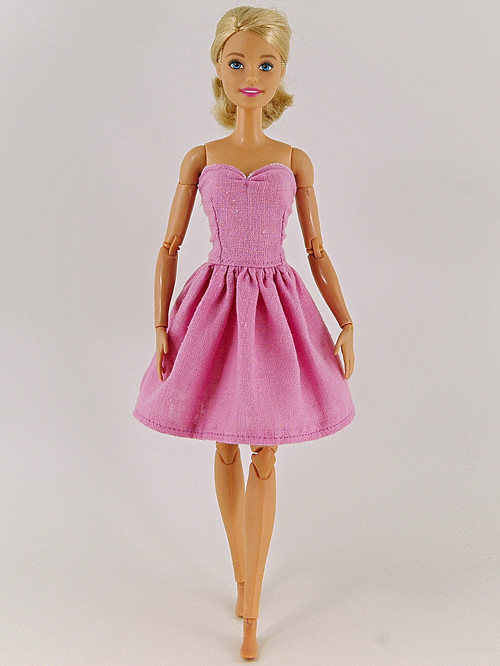 Barbie - Lněné růžové šaty — foto 1