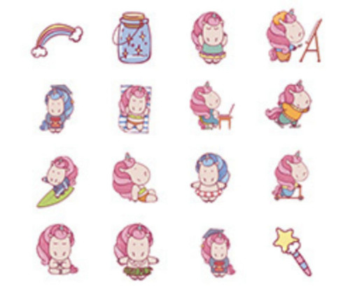 32pcs 1 Taška Unicorn Magic Horse Papír, Obtisk Ře