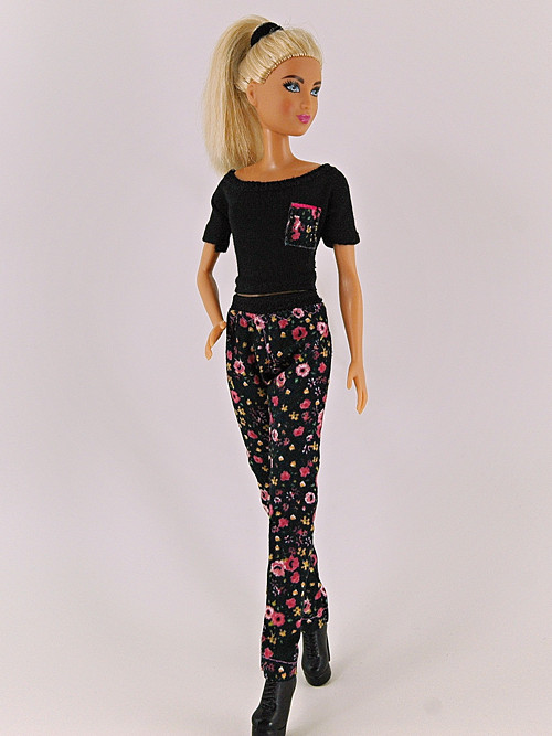 Barbie - Kalhoty černorůžové — foto 1