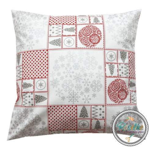 Vánoční povlak na polštář Vínový patchwork — foto 1