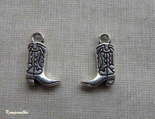 Kovový přívěsek kovbojská bota 18x11mm 1kus