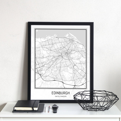 Plakát - mapa Edinburgh