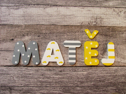 Dřevěná písmenka MATĚJ 8 cm
