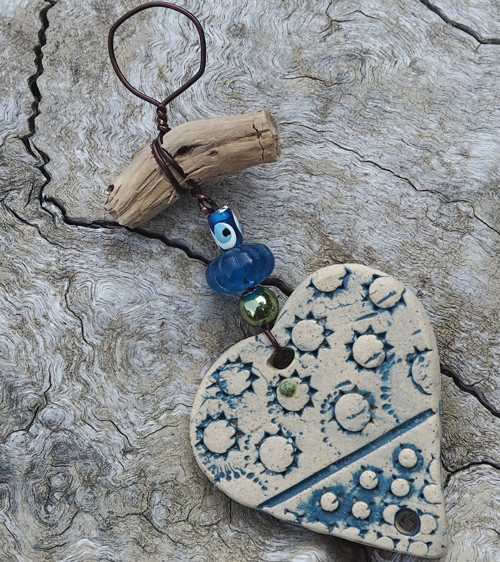 Závěs driftwood srdce — foto 1
