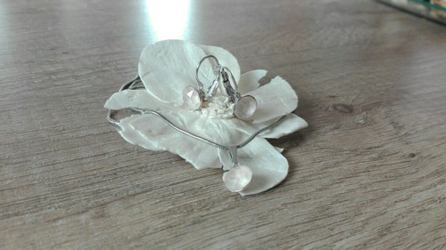 Chaton krémový set rhodium — foto 1