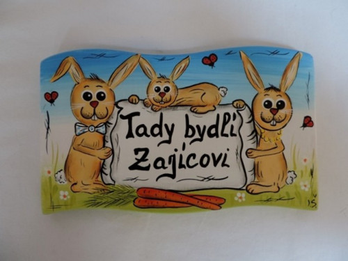 Cedule na plot-zajíčci