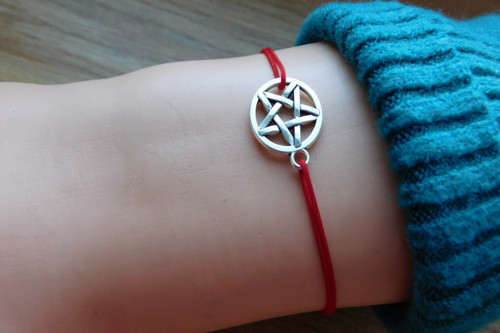 Náramek - Starostříbro-pentagram