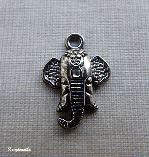 Kovový přívěsek hlava slona 22x16mm 1kus