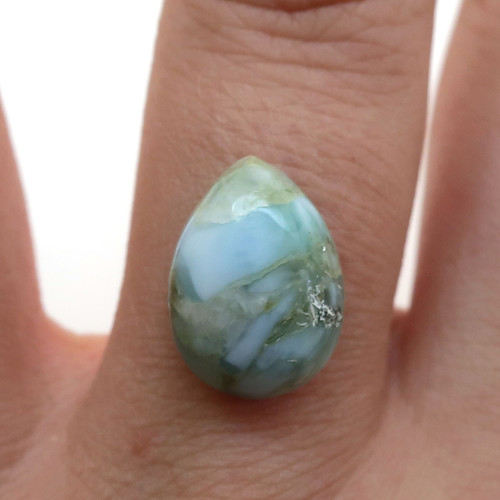 Kabošon larimar kapka 13,5mm — foto 1