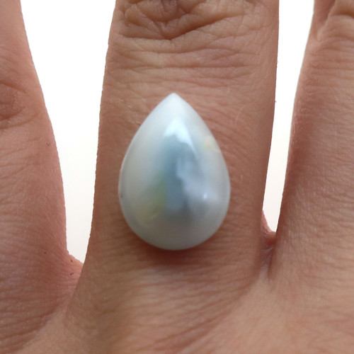 Kabošon larimar kapka 13,8mm — foto 1