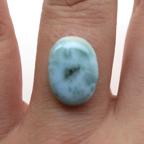 Kabošon larimar ovál 14,1mm — foto 1