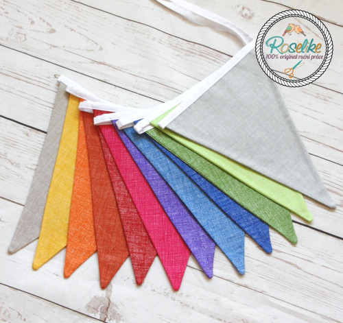 Látková girlanda Multicolor - 12 dílná — foto 1