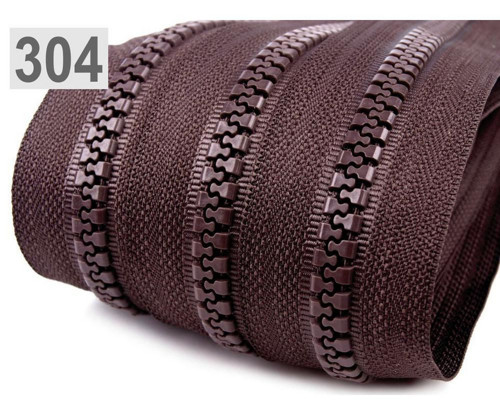 10m Chocolate Brown Zip Kostěný 8mm Metráž, Zipy